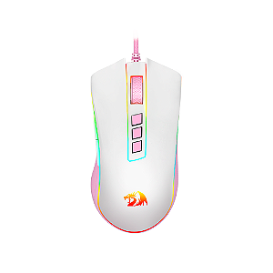 Mouse Gamer Redragon Cobra Lollipop Branco Com Rosa Rgb Usb