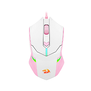 Mouse Gamer Redragon Centrophorus Lollipop Branco Rosa Rgb