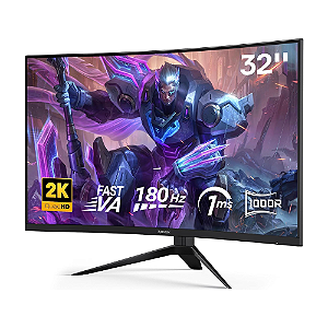 Monitor Gamer Curvo Redragon Hrothgar 32” 2560x1440p 180Hz Preto