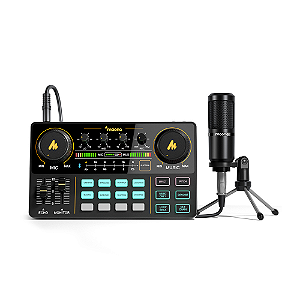 Kit Mesa de Som e Microfone Maono Caster Lite AU-AM200 S1