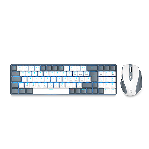 Kit Mouse e Teclado Mecânico Sem Fio Redragon Cinza e Branco