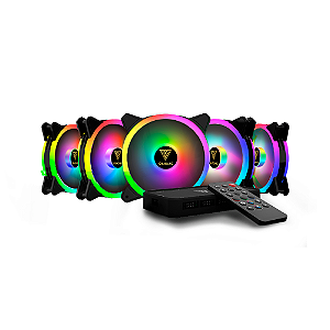 Kit 5 Fan Gamdias Aeolus M2-1205r Rgb Com Controladora 120mm