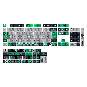 Keycaps Redragon Harry Potter Hogwart’s Slytherin Cinza e Verde