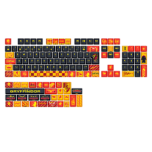 Keycaps Redragon Harry Potter Hogwart’s Griffyndor Preto, Grifinória, Vermelho e Amarelo