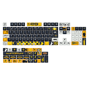 Keycaps Redragon Harry Potter Hogwart’s Hufflepuff Preto e Amarelo