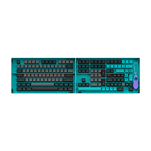 Keycaps Akko Asa Pbt Double Shot Kit 197 Teclas Black Cyan
