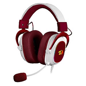 Headset Gamer Redragon Zeus X Branco e Vermelho H510Rgb Usb 7.1
