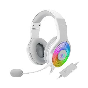 Headset Gamer Redragon Pandora Rgb Branco USB Surround 7.1