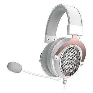 Headset Gamer Redragon Luna Lunar Branco e Rosa H540W