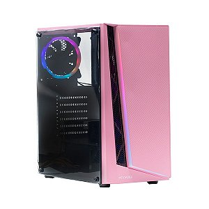 Gabinete Mymax Gamer Lion USB 3.0 Rosa com 1 Cooler ARGB MYMAX MCA-LION/PK