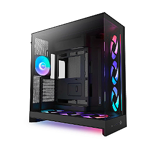 Gabinete Gamer NZXT H9 Flow RGB+ Frontal Diagonal 2025 7 Fans Preto