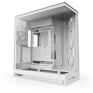 Gabinete Gamer NZXT H9 Flow RGB Frontal Diagonal 4 Fans Branco