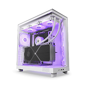 Gabinete Gamer NZXT H6 Flow RGB Branco Com 3 Fans F120 RGB