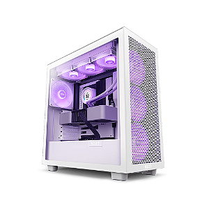 Gabinete Gamer Nzxt H7 Flow Rgb Branco Atx Com 4 Fans