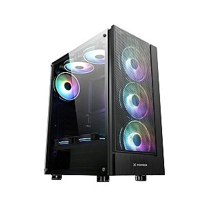 Gabinete Gamer Fortrek Cruiser Mid Tower com 3 Fan RGB Preto
