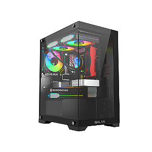Gabinete Galax Draco Black M-Atx Frontal Vidro Sem Fan