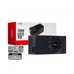 Fonte Pcyes Slim Tfx 300w Real Spark 75+ Pfc Ativo