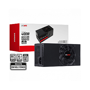 Fonte Pcyes Slim Tfx 400w Real Spark 75+ Pfc Ativo Cabo Flat