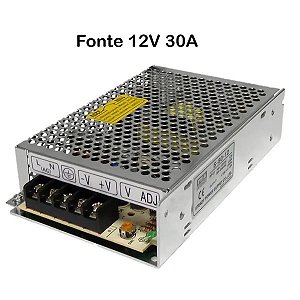 Fonte Chaveada Estabilizada 12V 30A - Ideal para CFTV