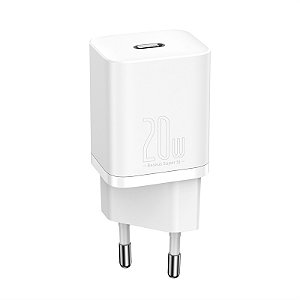 Fonte Carregador Tipo-C Baseus Super Si Quick Charger 20W Branco