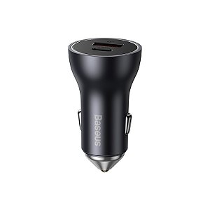 Carregador Veicular Baseus Duplo Golden Contactor Turbo 60W USB-A e USB-C