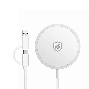 Carregador Magsafe Magnético Gshield Tipo C USB A 15W Branco