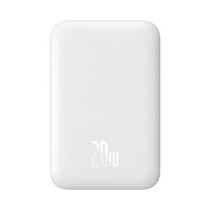 Carregador Magnético Sem Fio Baseus Power Bank 6000mAh 20W Branco PPCXW06