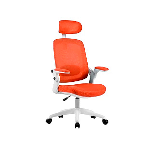 Cadeira Escritório Ergonômica Elements Astra Laranja Branco