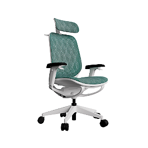 Cadeira Ergonômica Escritório Elements Joplin Branca e Verde