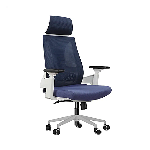 Cadeira Elements Helene Special Branca e Azul Petróleo