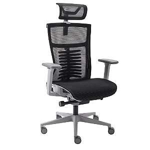 Cadeira De Escritório Ergonômica Elements Vertta Special Cinza e Preta