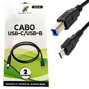 Cabo USB para Impressora 3.1 Usb-C/BM 2M XC-CI-06 X-Cell