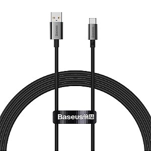 Cabo USB A x Tipo C Baseus Superior Series Fast Charging Data Cable 100W 1,5m Preto