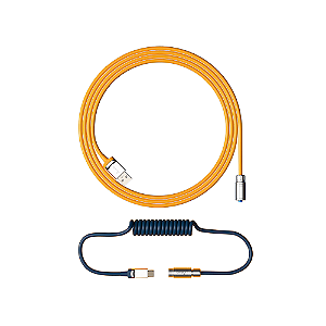 Cabo Enrolado Akko Aviator Macaw Usb C P/teclado Azul/Yellow