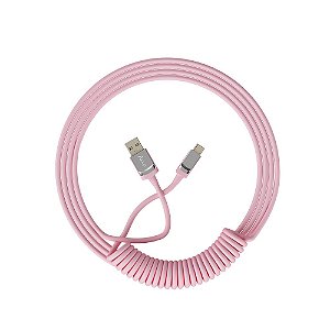 Cabo Enrolado Akko Rosa Usb C Para Teclado