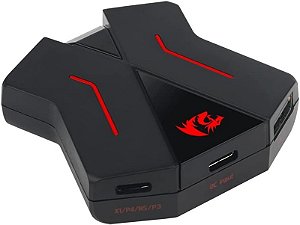 Adaptador Redragon Para Teclado e Mouse Para Console Eris GA-200 PS4 Xbox