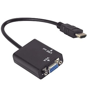 Adaptador de Video HDMI Macho para VGA Femea + Audio P2