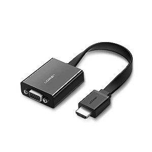 Adaptador de Video Hdmi Macho x VGA Femea + Audio P2 Alta qualidade 1080p 60Hz Ugreen