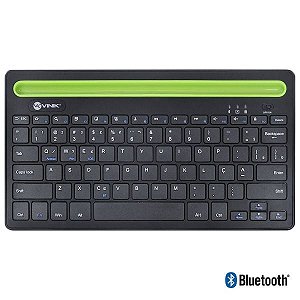 Teclado Sem Fio Bluetooth 3.0 Dynamic Smart Abnt com Suporte para Tablet Ou Celular - Preto - Dt200