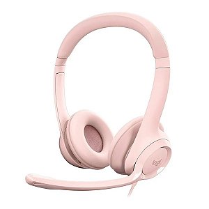 Fone Headset Logitech H390 Rosa Plug USB - 981-001280