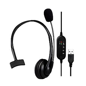 Fone de Ouvido Headset Fortek Office FK 731A Preto - Plug USB