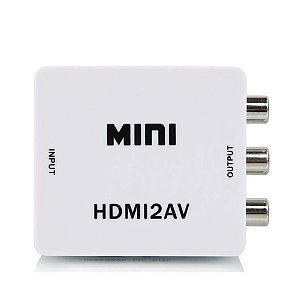 Adaptador de Video HDMI x AV RCA PAL/NTSC - HDMI2AV