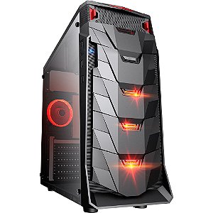 Gabinete Gamer Mymax Taurus USB 3.0 Preto LED Vermelho - MCA-TAURUS/BK