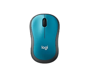 Mouse Sem Fio Logitech M185 USB Preto e Azul - 910-003636