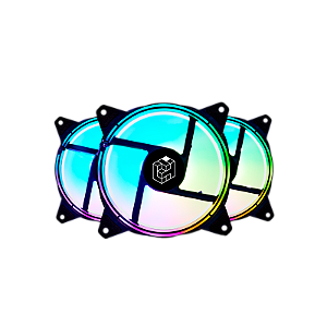 Cooler 120X120X25Mm Kit com 3 Fan ARGB Liketec Lighter com controladora Preto -LF-UNRGB-LIGHTE-3C