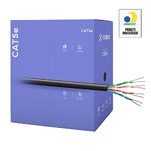 Cabo de Rede Lan Cat5E 24Awg Fortrek FK500C Preto - Caixa 305 Metros