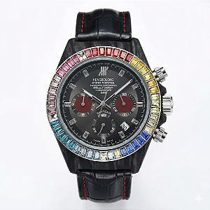 Relógio Homage Design Brasília Rainbow Quartzo DiP 2026C