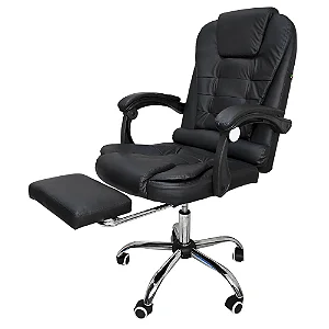 Cadeira de Escritório Tomate MCC-P021 Preta – Ergonômica, Giratória e Reclinável