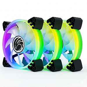Cooler 120X120X25Mm Kit com 3 Fan RGB  com controlador Brazilpc Bpc-kcl-slim