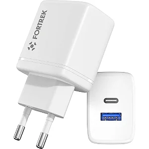 Carregador de celular Universal DUAL USB-C e USB-A Fortrek FK 110B